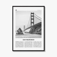 San Francisco no. 1 black & white newspaper poster of California, USA – vertical wall art, unframed print shown in interior m