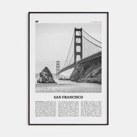 San Francisco No 1 Poster Black Metal / 8x12 in Nbourhood Travel B&W Poster