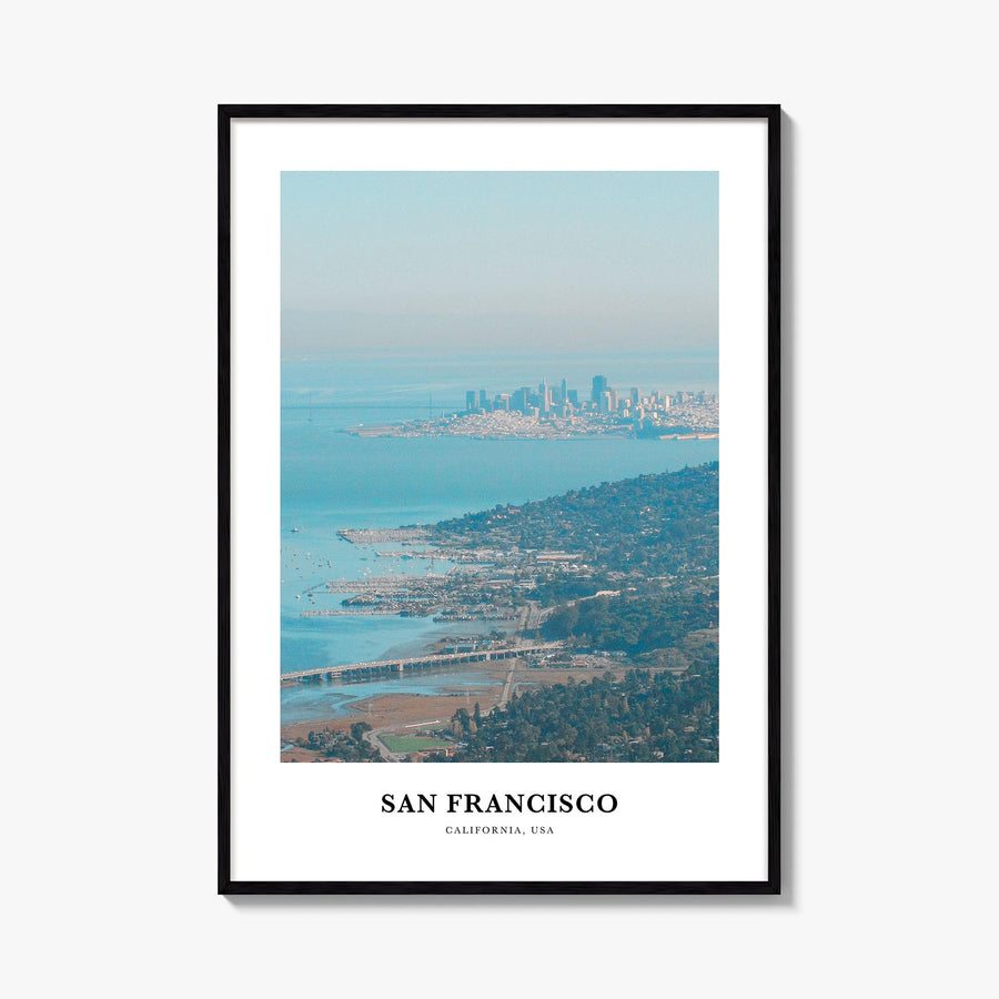 San Francisco no. 2 colorful classic poster of California, USA – vertical wall art, unframed print shown in interior mockup
