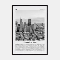 San Francisco No 3 Poster Black Wood / 8x12 in Nbourhood Travel B&W Poster