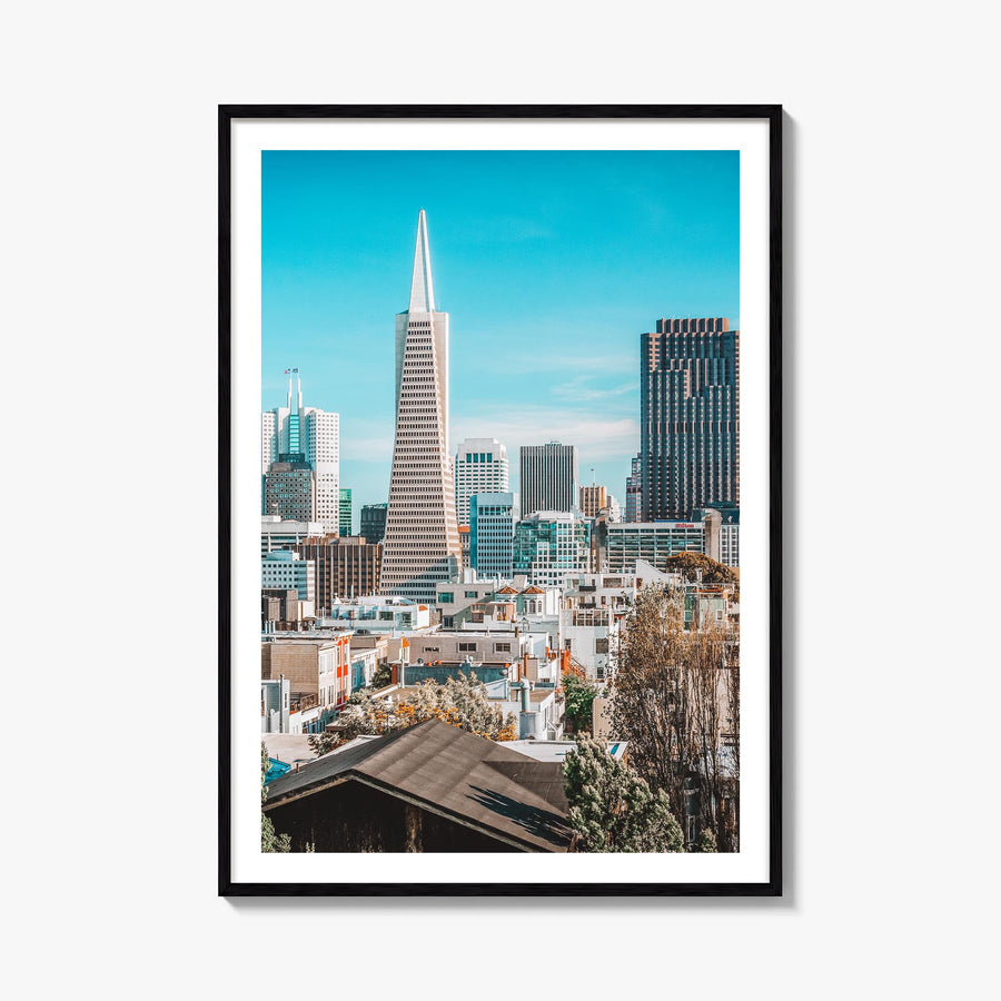 San Francisco no. 4 colorful photo poster of California, USA – vertical wall art, unframed print shown in interior mockup