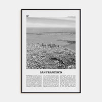 San Francisco No 4 Poster Black Metal / 8x12 in Nbourhood Travel B&W Poster