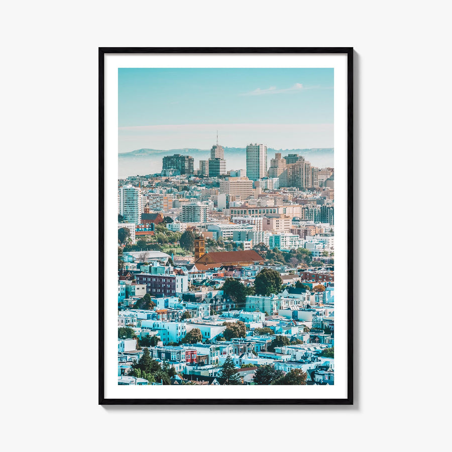 San Francisco no. 5 colorful photo poster of California, USA – vertical wall art, unframed print shown in interior mockup