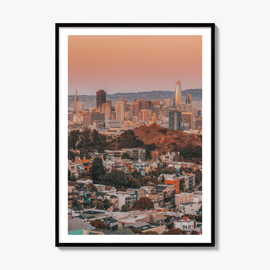 San Francisco Photo No 2 Poster, framed poster mockup, white border