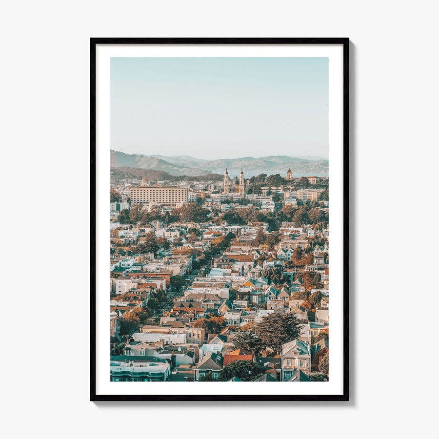 San Francisco Photo No 6 Poster, framed poster mockup, white border