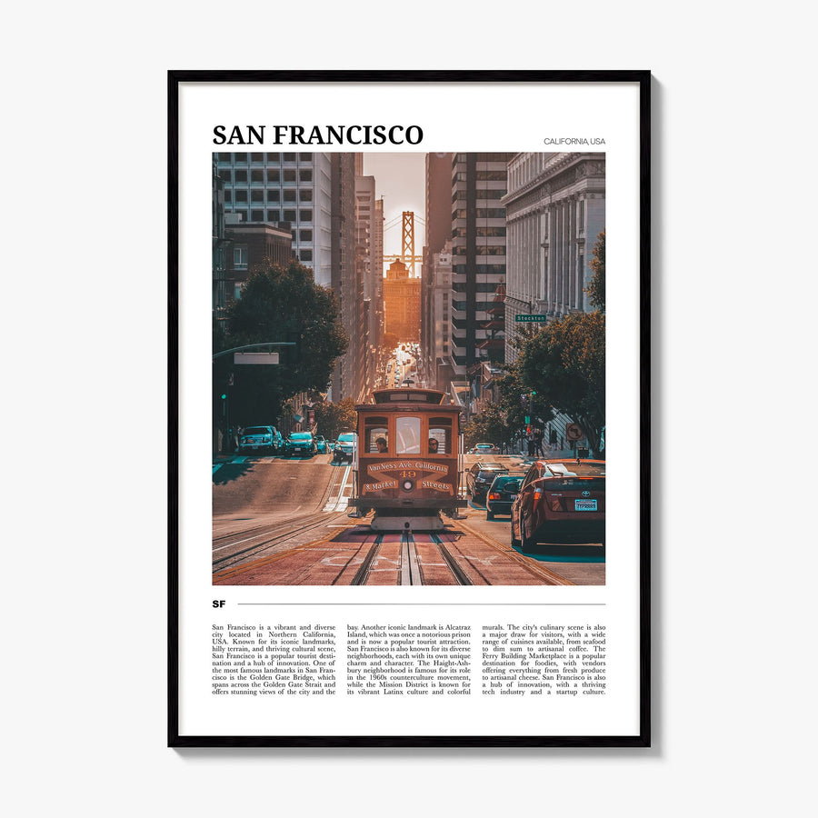 San Francisco Travel No 1 Poster, framed poster mockup