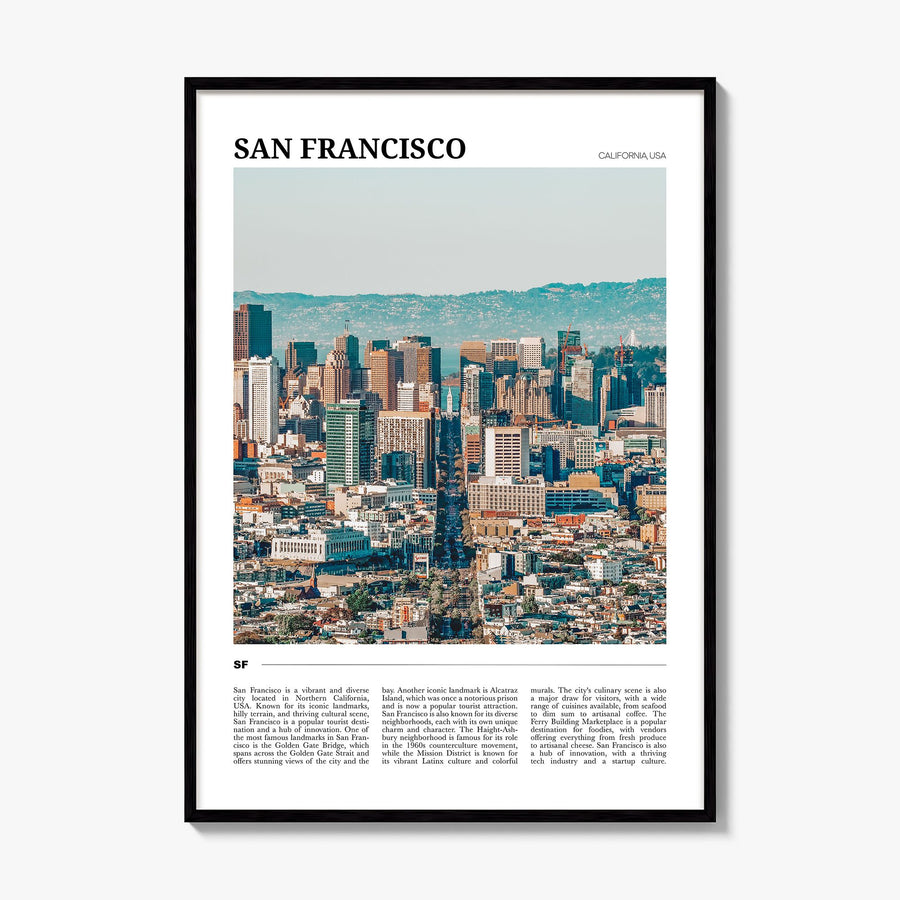 San Francisco Travel No 2 Poster, framed poster mockup