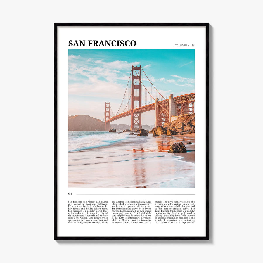 San Francisco Travel No 3 Poster, framed poster mockup