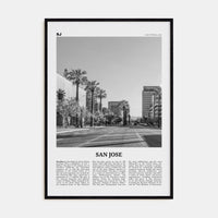 San Jose, California No 1 Poster Black Wood / 8x12 in Nbourhood Travel B&W Poster