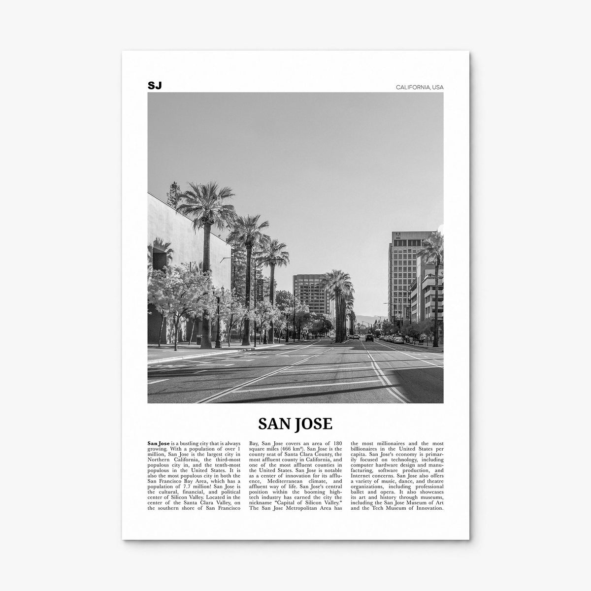 San Jose, California Newspaper No 1 Poster, print only (unframed)