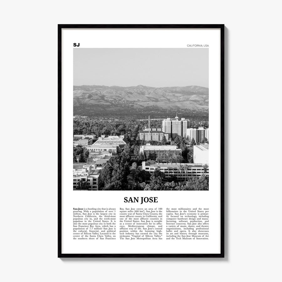 San Jose, California Newspaper No 2 Poster, framed poster mockup