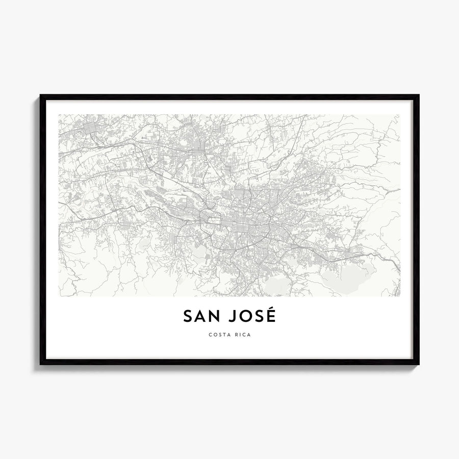 San José, Costa Rica Map Poster, framed poster mockup