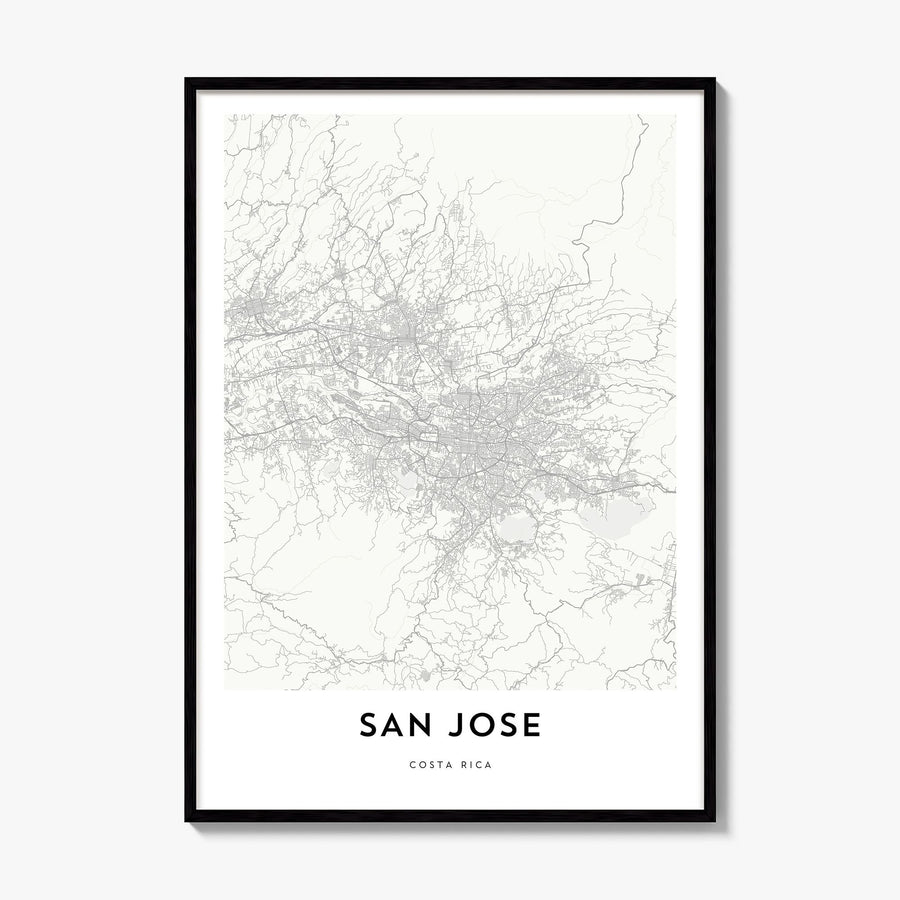 San José, Costa Rica Map Poster, framed poster mockup