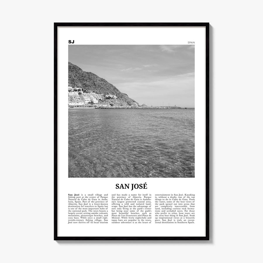 San José, Spain Newspaper Poster, framed poster mockup