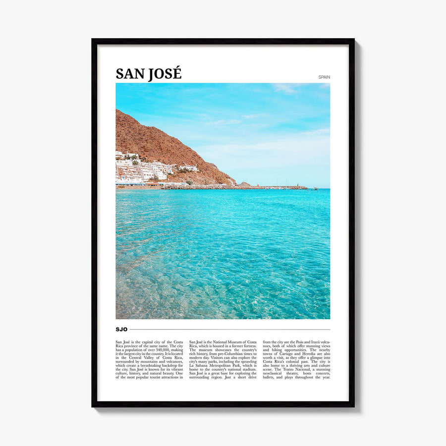 San José, Spain Travel Poster, framed poster mockup