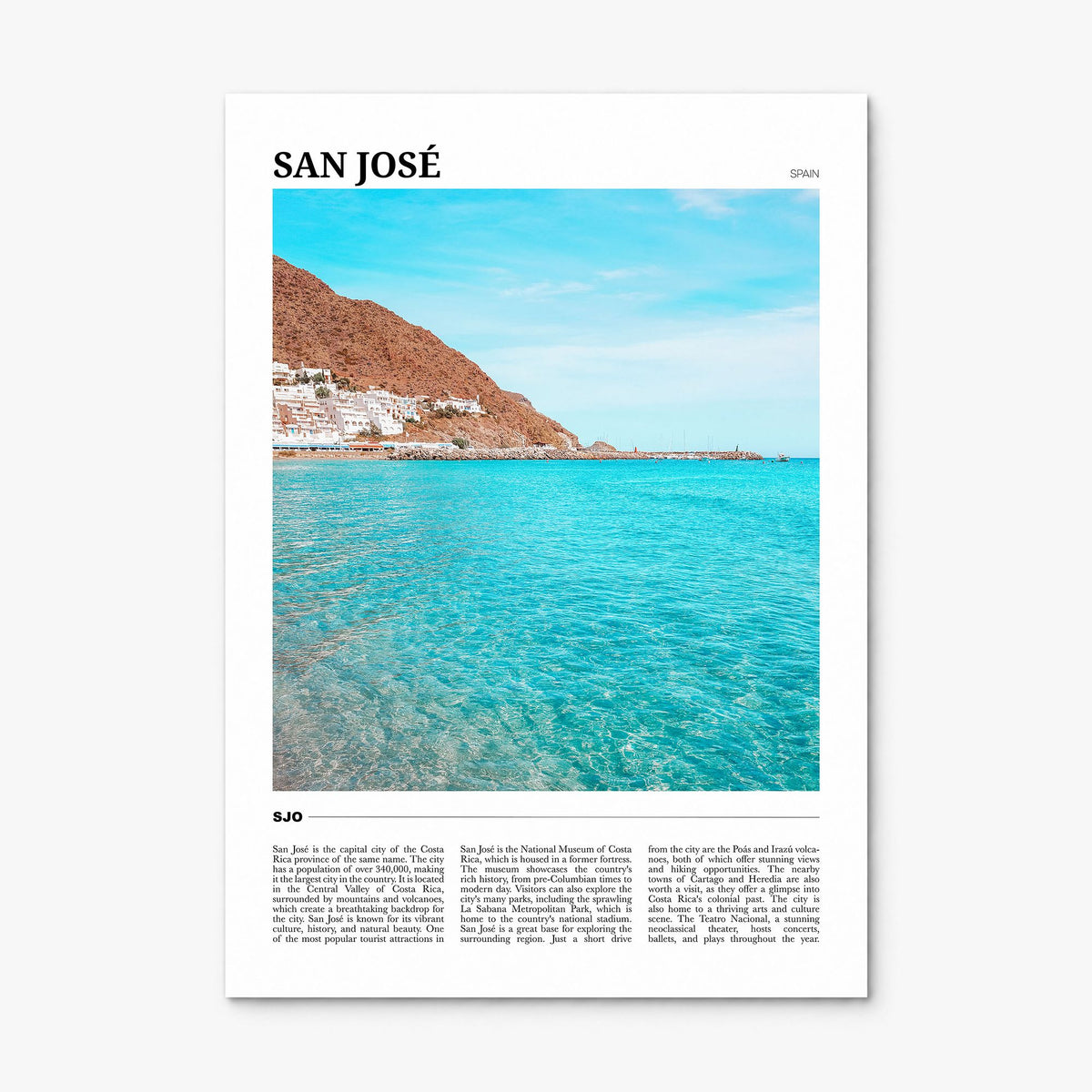 San José, Spain Travel Poster, print only (unframed)