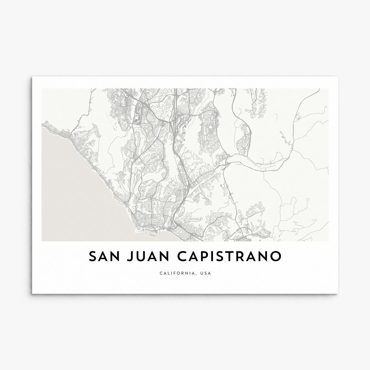 San Juan Capistrano Map Poster, print only (unframed)
