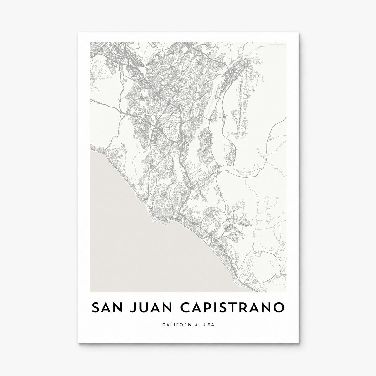 San Juan Capistrano Map Poster, print only (unframed)