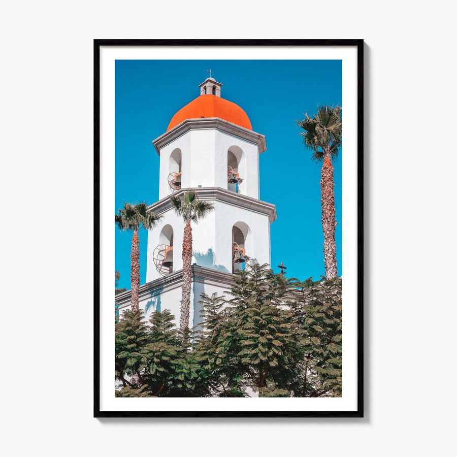San Juan Capistrano Photo Poster, framed poster mockup, white border