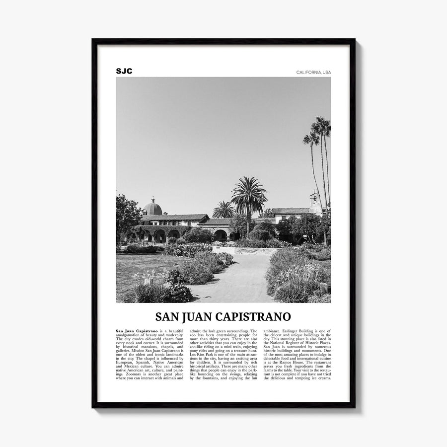 San Juan Capistrano Newspaper Poster, framed poster mockup