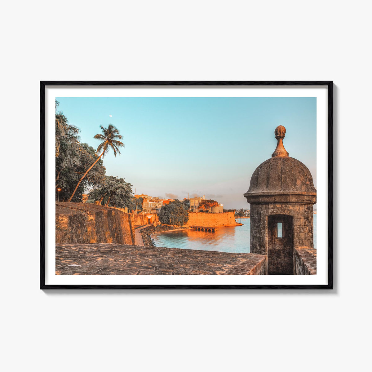 San Juan colorful photo poster of Puerto Rico – horizontal wall art, unframed print shown in interior mockup
