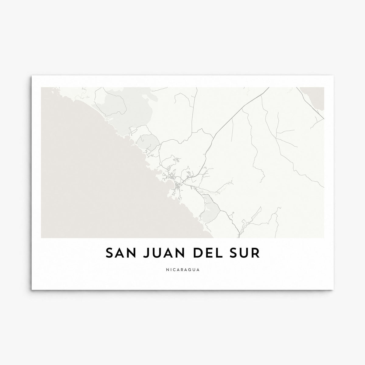 San Juan del Sur Map Poster, print only (unframed)