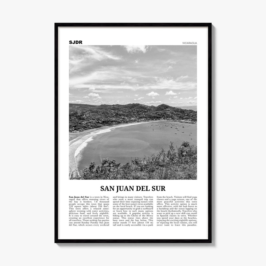 San Juan del Sur Newspaper Poster, framed poster mockup