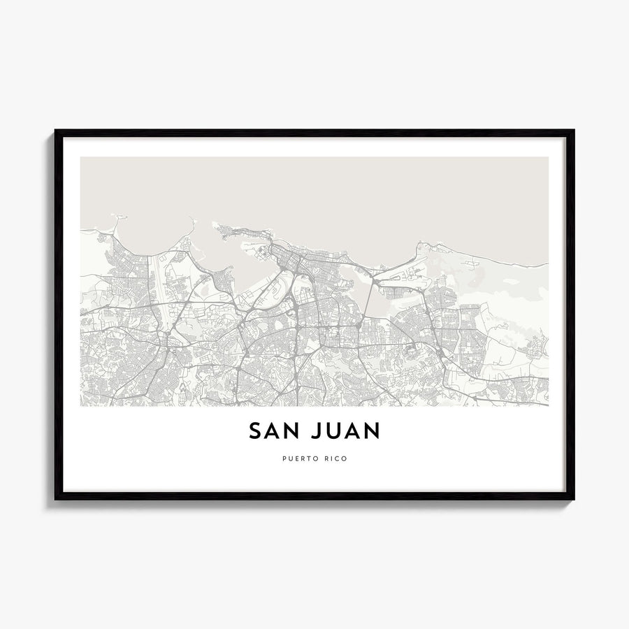 San Juan Map Poster, framed poster mockup