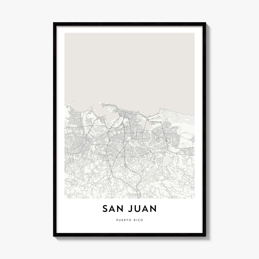 San Juan Map Poster, framed poster mockup