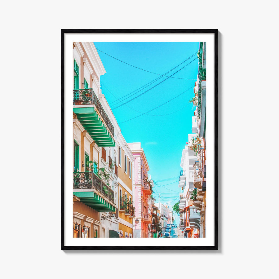 San Juan no. 2 colorful photo poster of Puerto Rico – vertical wall art, unframed print shown in interior mockup