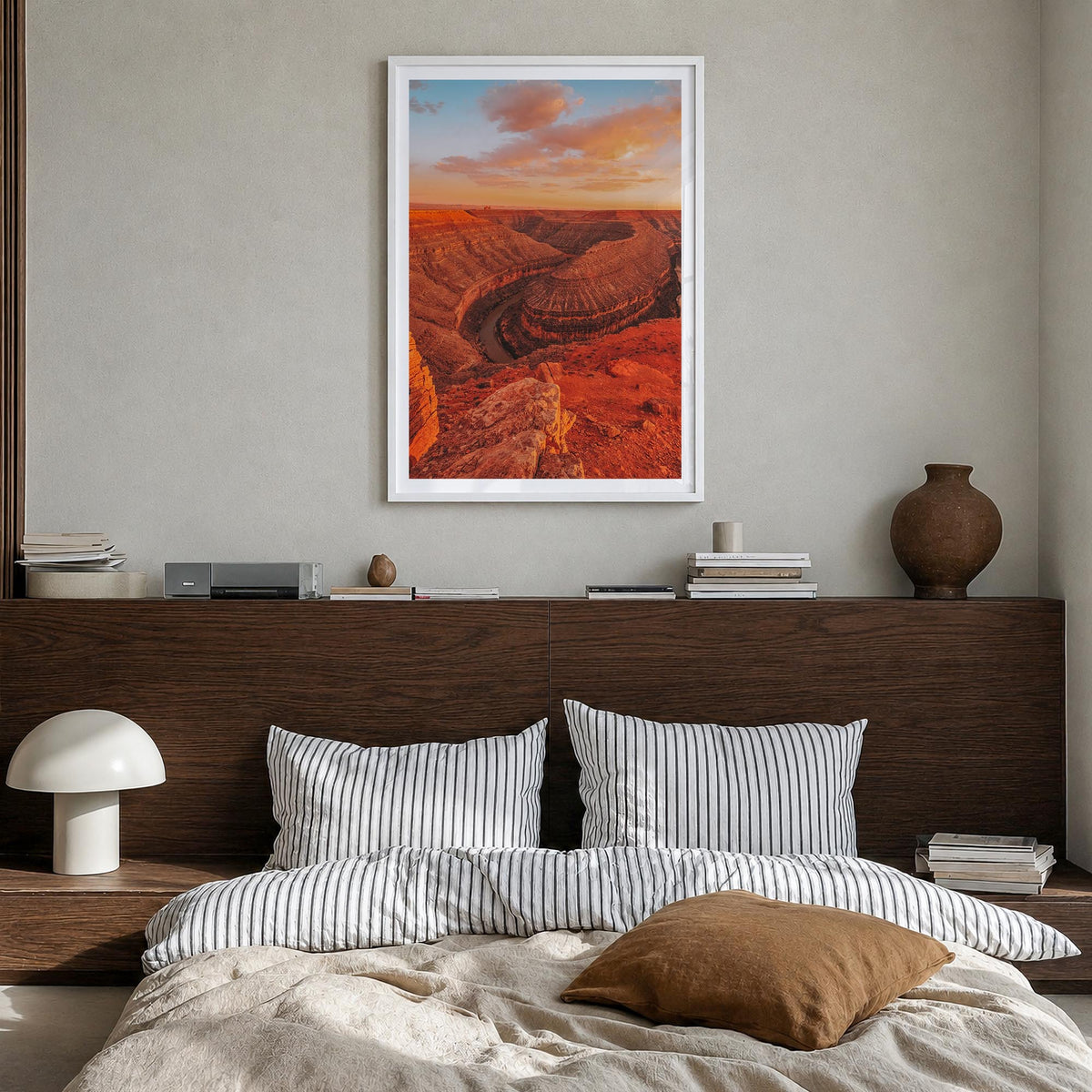 San Juan no. 3 colorful photo poster of Puerto Rico – vertical wall art in white wood frame with white border, hanging on wal