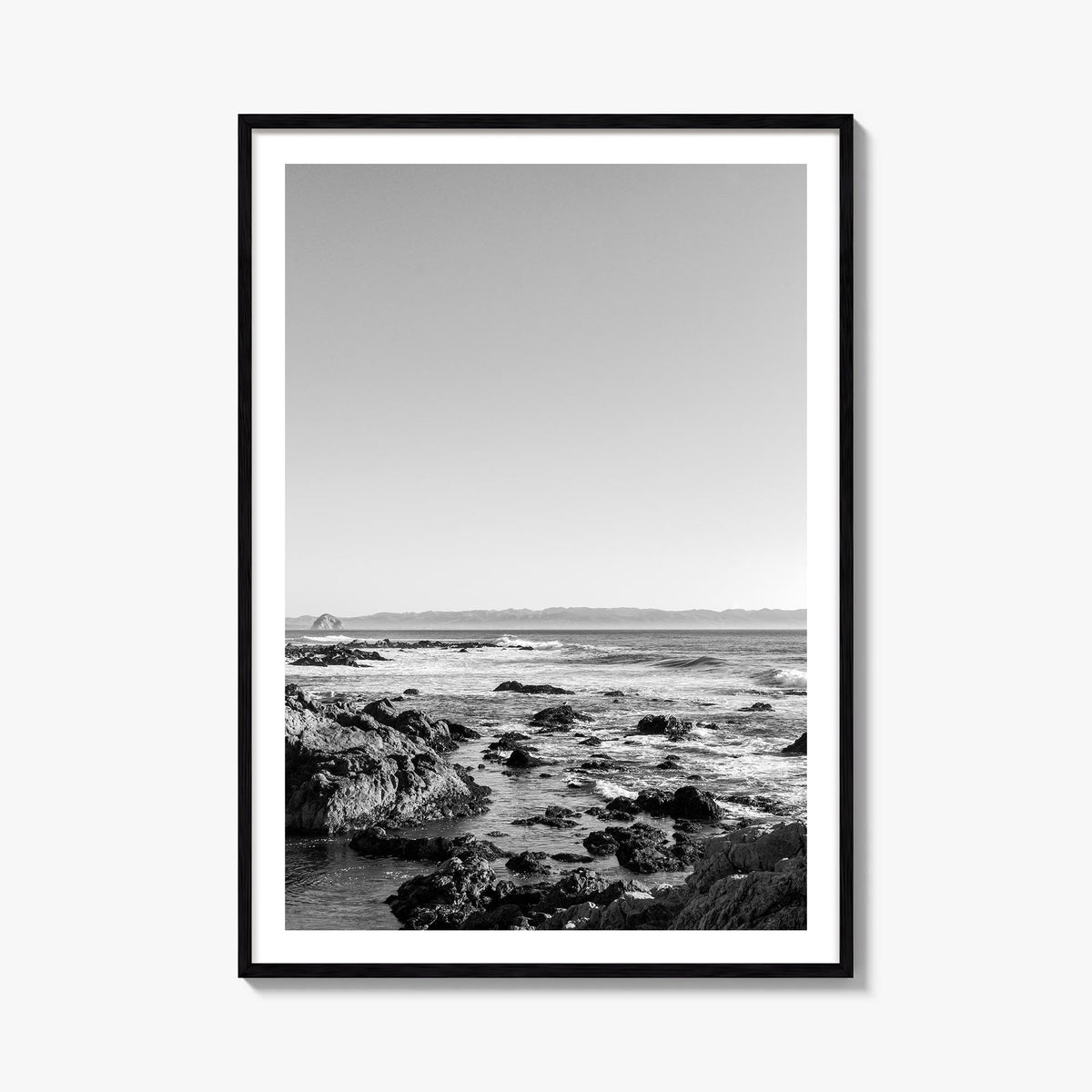 San Luis Obispo black & white photo poster of California, USA – vertical wall art, unframed print shown in interior mockup