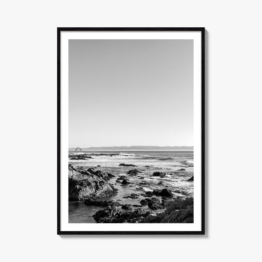 San Luis Obispo black & white photo poster of California, USA – vertical wall art, unframed print shown in interior mockup