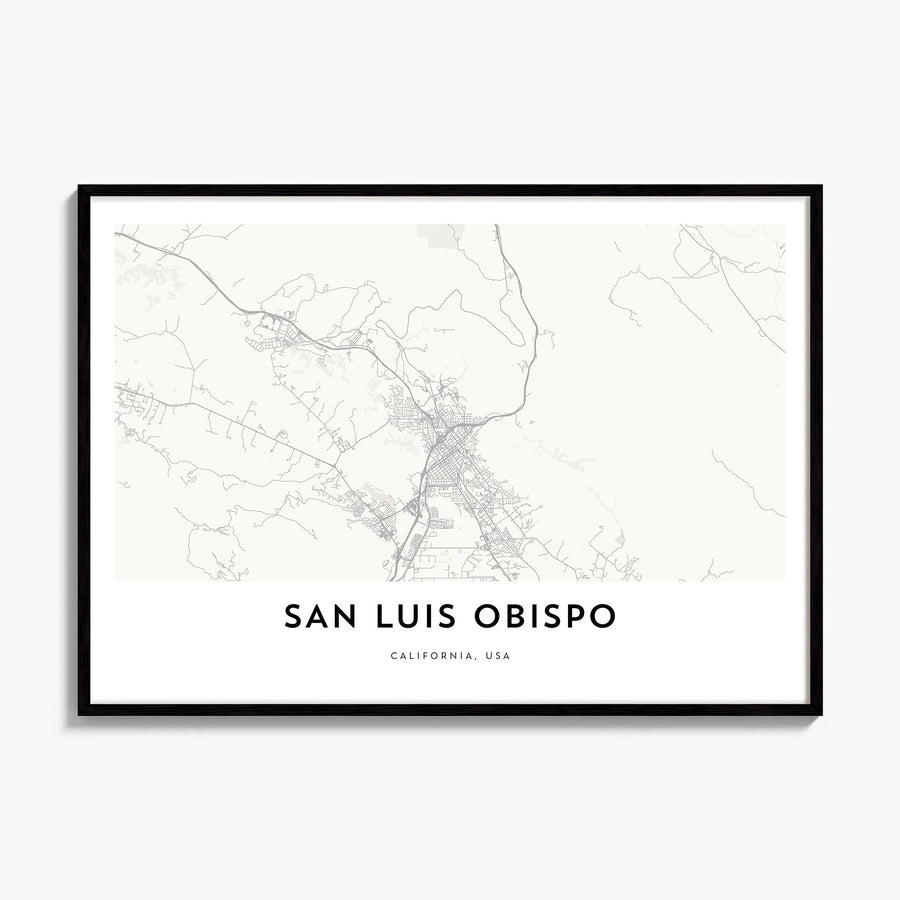 San Luis Obispo Map Poster, framed poster mockup