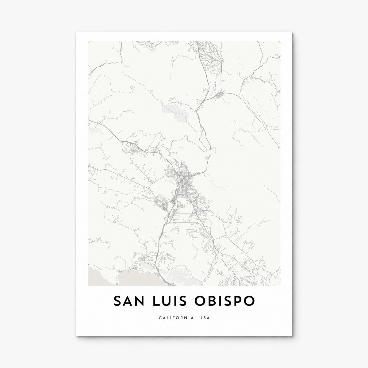 San Luis Obispo Map Poster, print only (unframed)