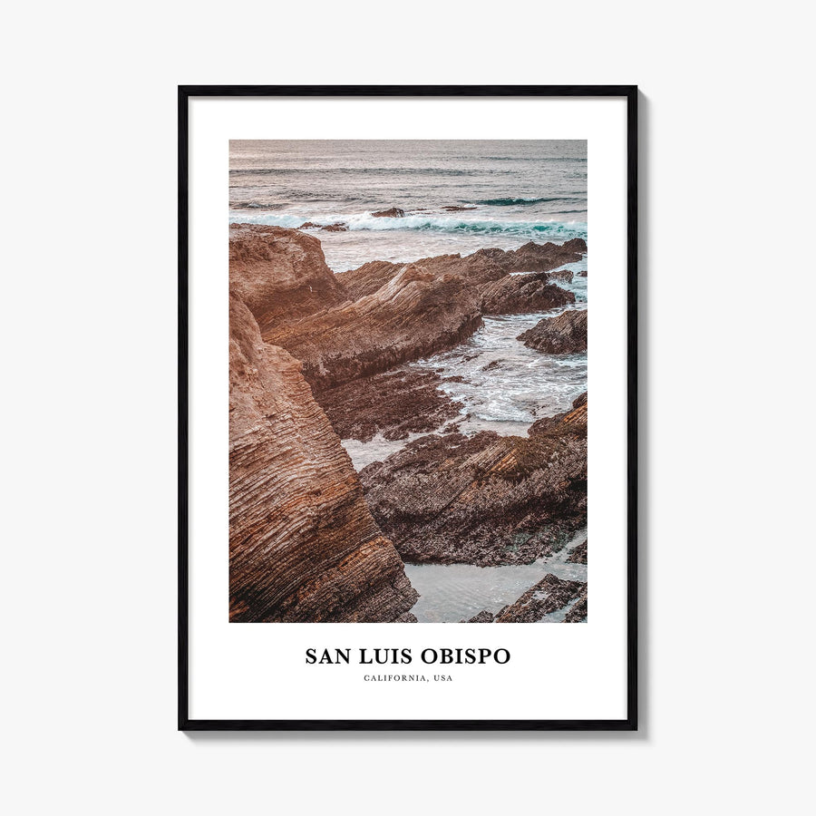 San Luis Obispo no. 1 colorful classic poster of California, USA – vertical wall art, unframed print shown in interior mockup