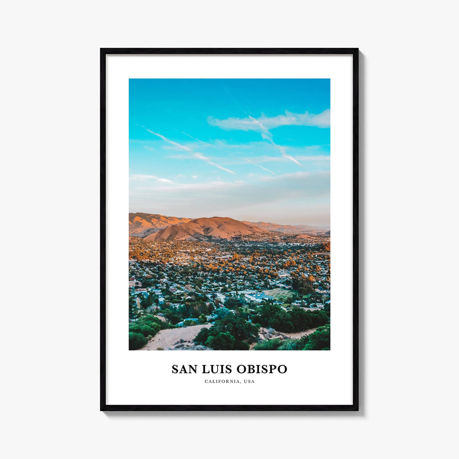 San Luis Obispo no. 2 colorful classic poster of California, USA – vertical wall art, unframed print shown in interior mockup