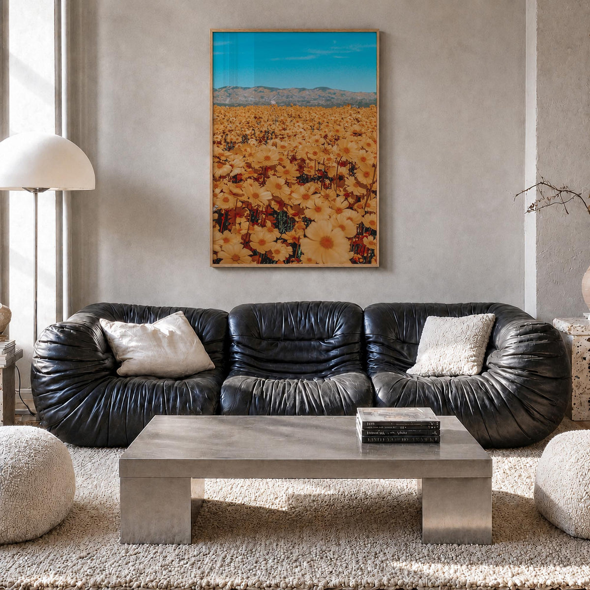 San Luis Obispo no. 2 colorful photo poster of California, USA – vertical wall art in natural wood frame, hanging on wall