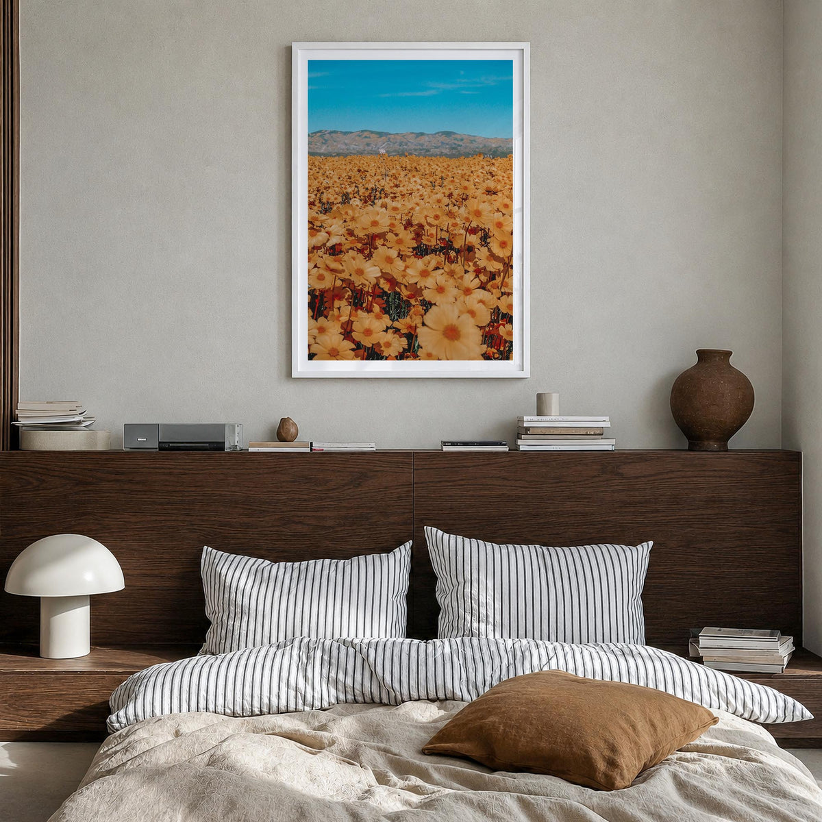 San Luis Obispo no. 2 colorful photo poster of California, USA – vertical wall art in white wood frame with white border, han