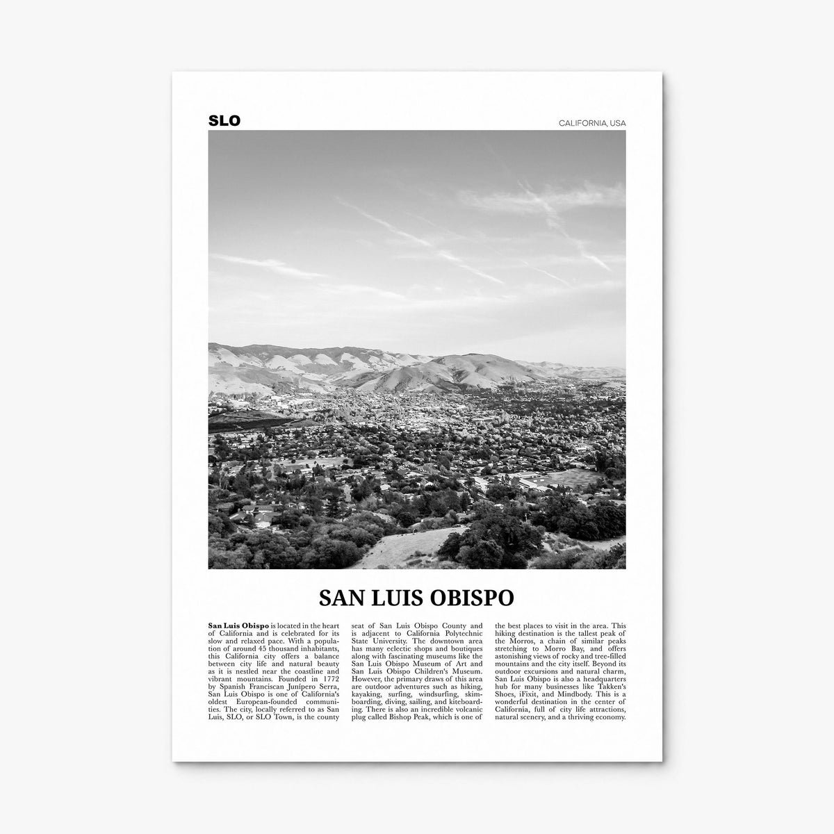 San Luis Obispo Newspaper Poster, print only (unframed)