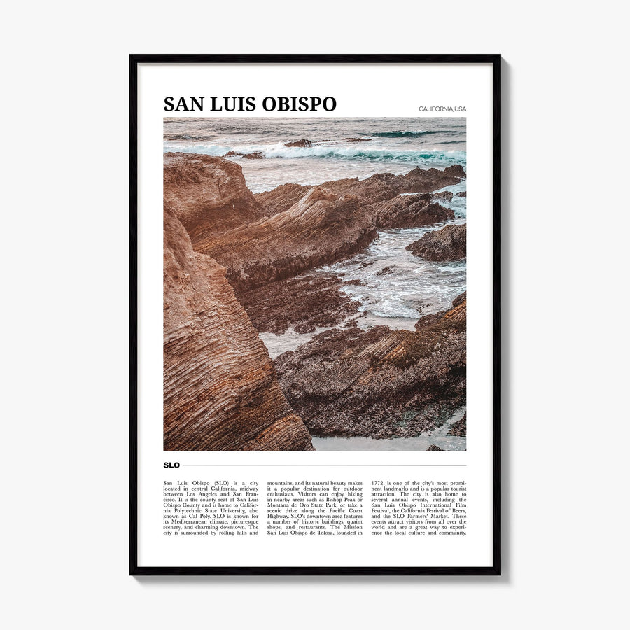 San Luis Obispo Travel No 1 Poster, framed poster mockup