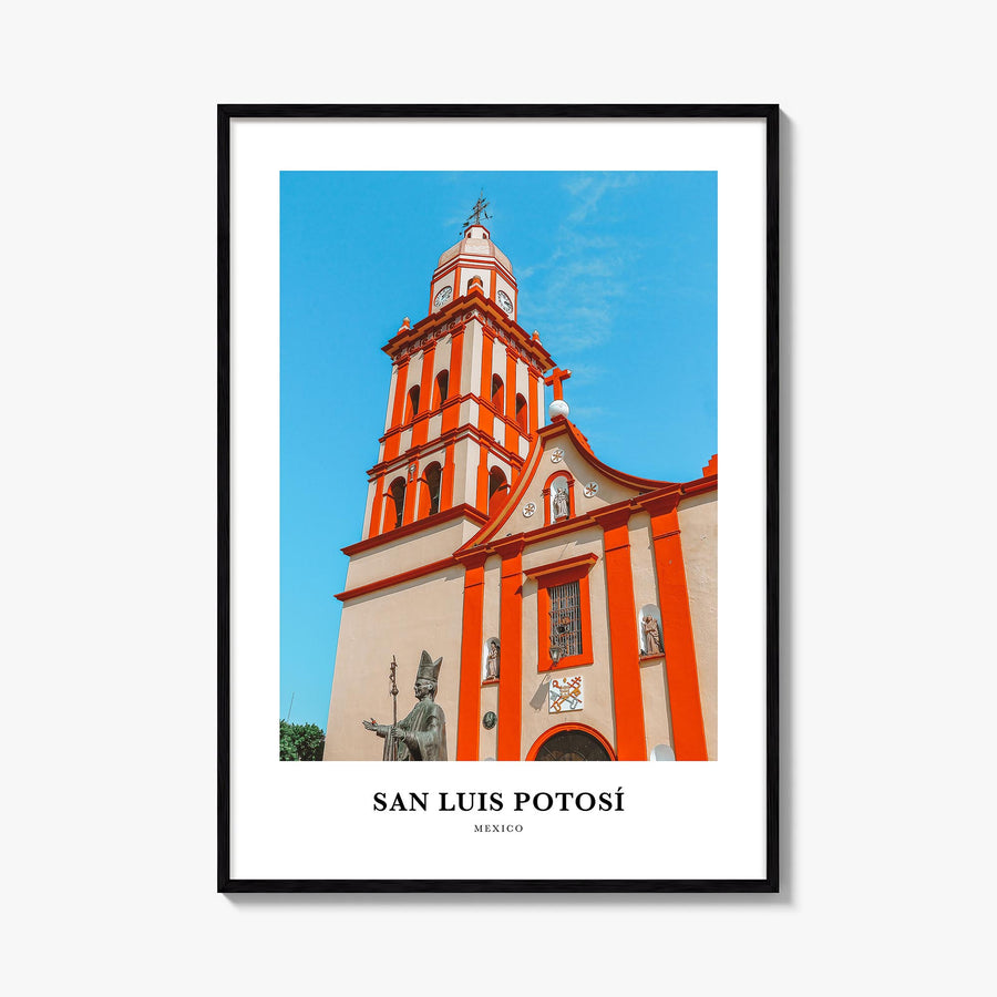 San Luis Potosí colorful classic poster of Mexico – vertical wall art, unframed print shown in interior mockup