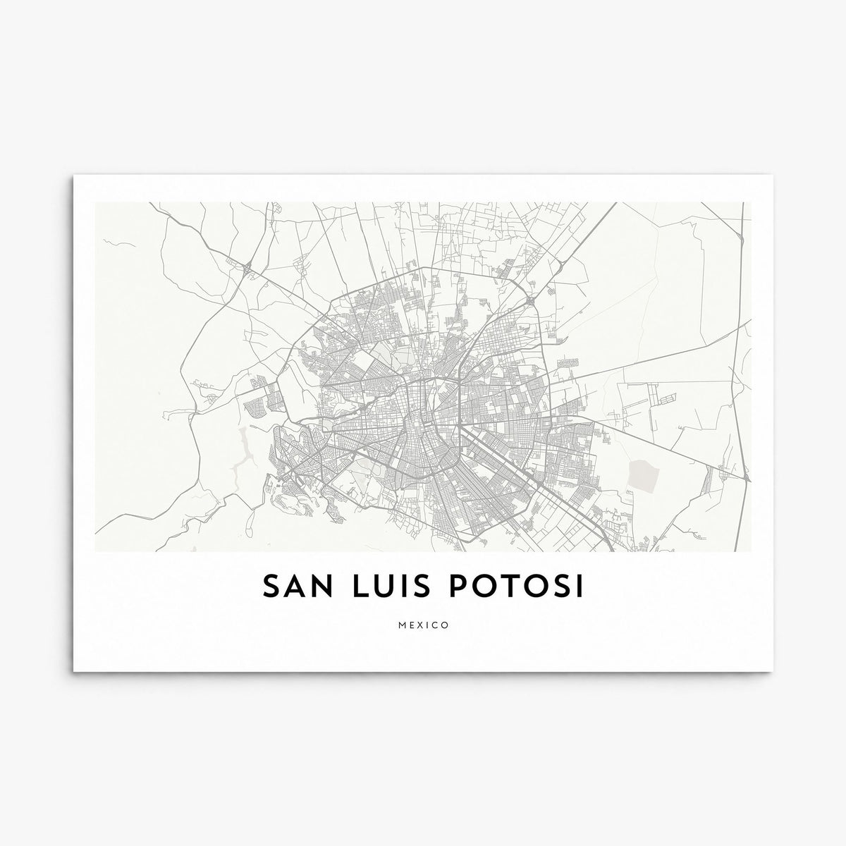 San Luis Potosí Map Poster, print only (unframed)