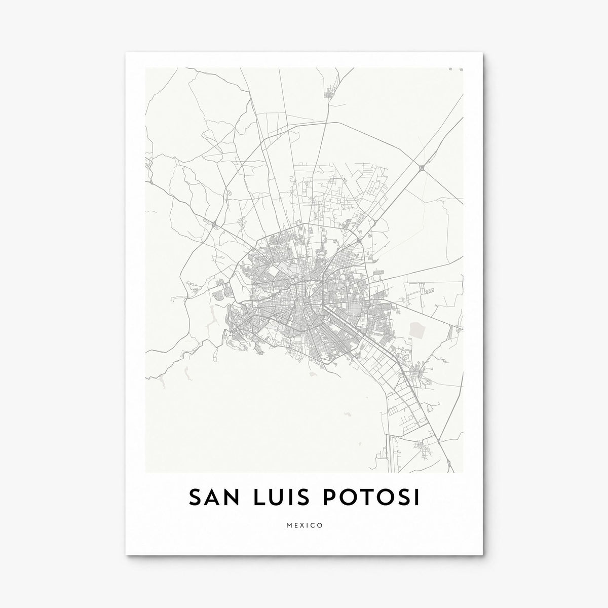 San Luis Potosí Map Poster, print only (unframed)