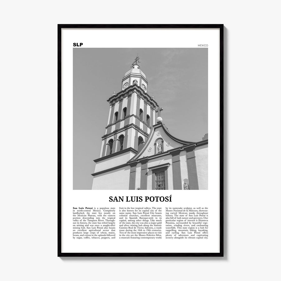 San Luis Potosí Newspaper Poster, framed poster mockup
