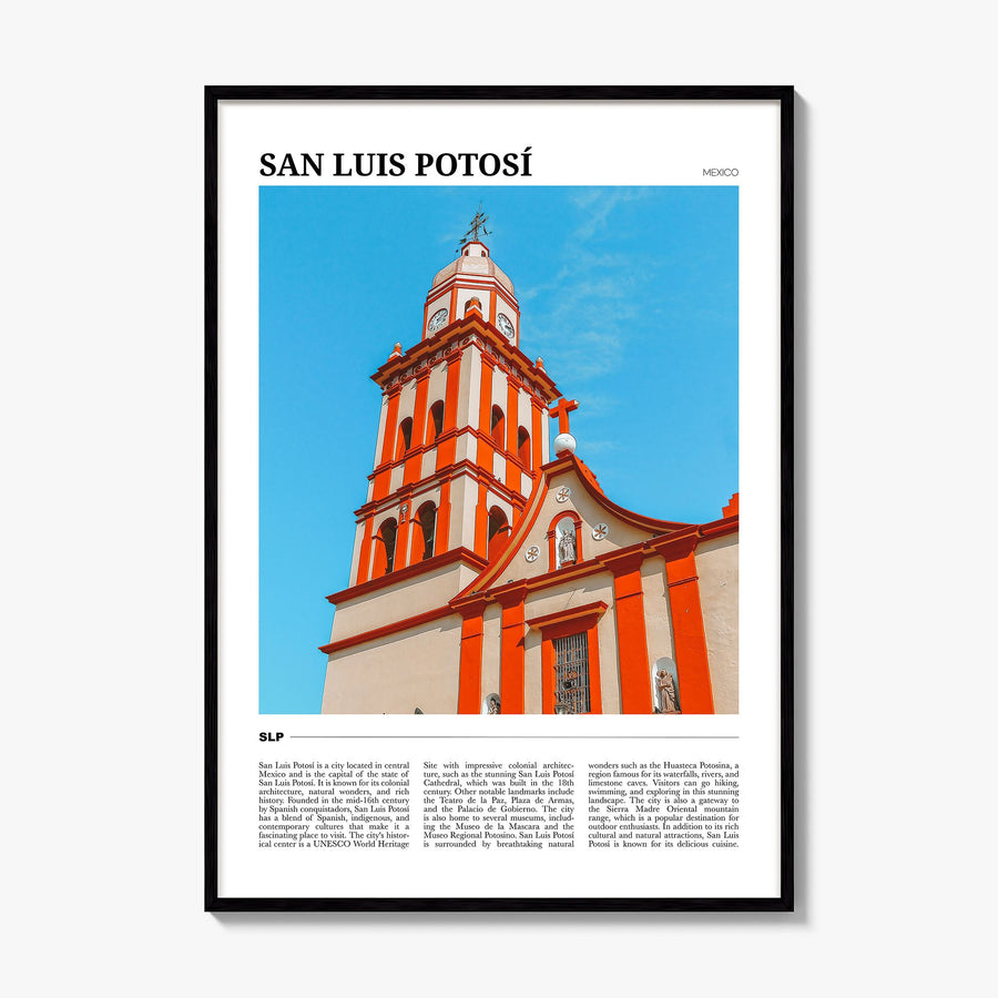San Luis Potosí Travel Poster, framed poster mockup