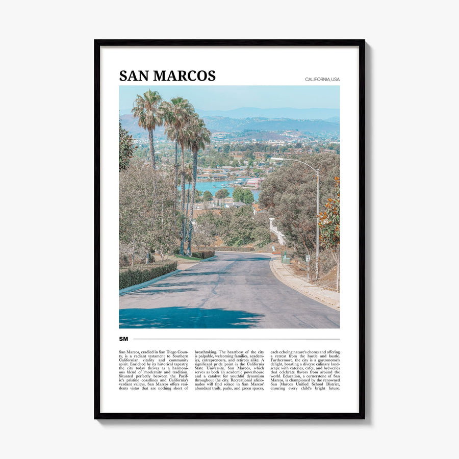 San Marcos Travel Poster, framed poster mockup