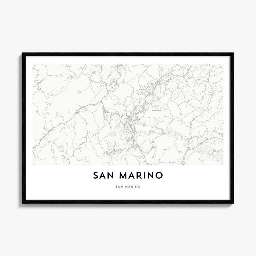 San Marino Map Poster, framed poster mockup