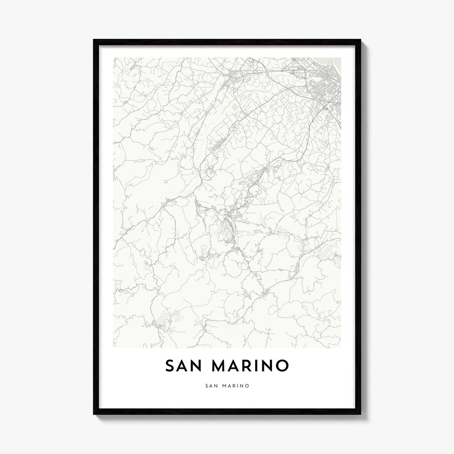 San Marino Map Poster, framed poster mockup