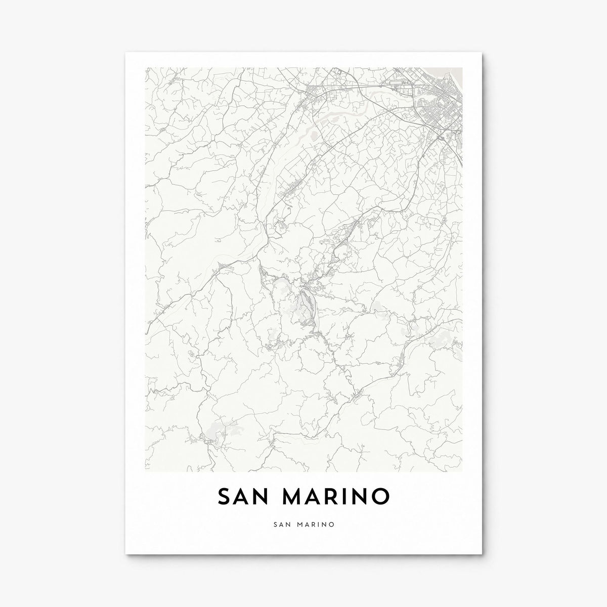 San Marino Map Poster, print only (unframed)